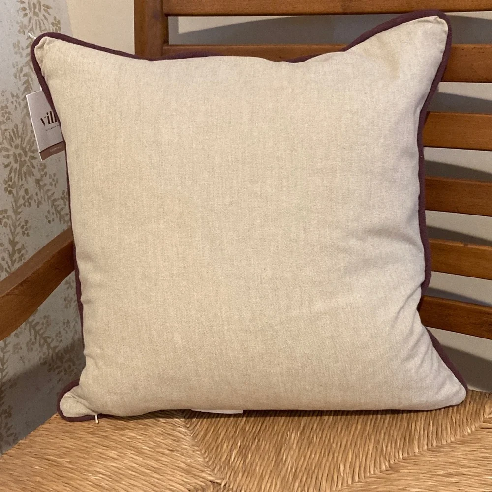 Merry Christmas embroidered and painted pillow